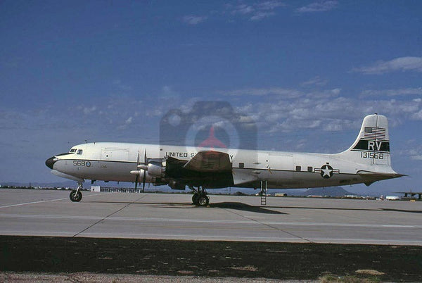 131568(RV) Douglas C-118B, USN(VR-51), Davis Monthan 1982