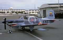 FAE022 Beech T-34C, Ecuadorian AF, Las Salinas 2015, sharksmouth