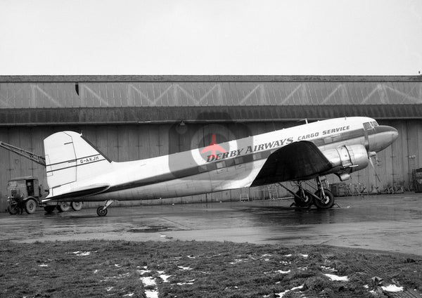 G-AKJH Douglas DC-3, Derby Airways, Burnaston, 1962