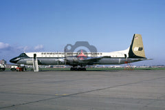 N123SW Canadair CL-44D, Seaboard World Airlines, Heathrow